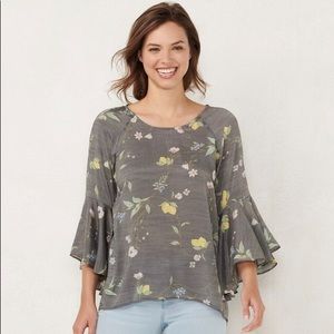 Lauren Conrad Flutter Sleeve Blouse